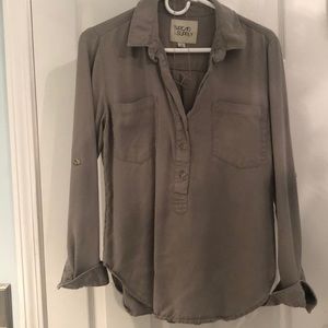 Military green blouse
